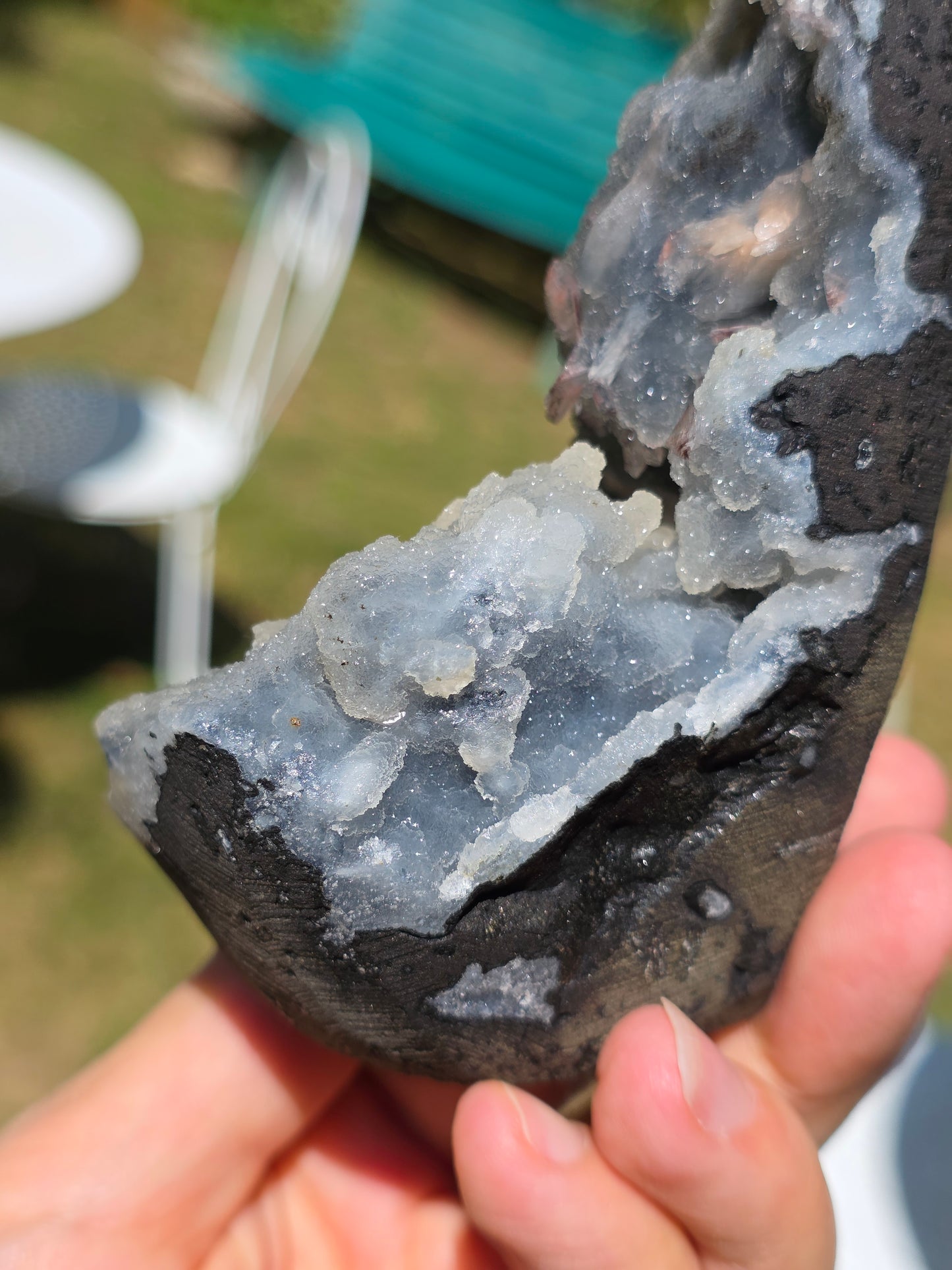 Calcédoine d'Inde avec Stilbite n°52