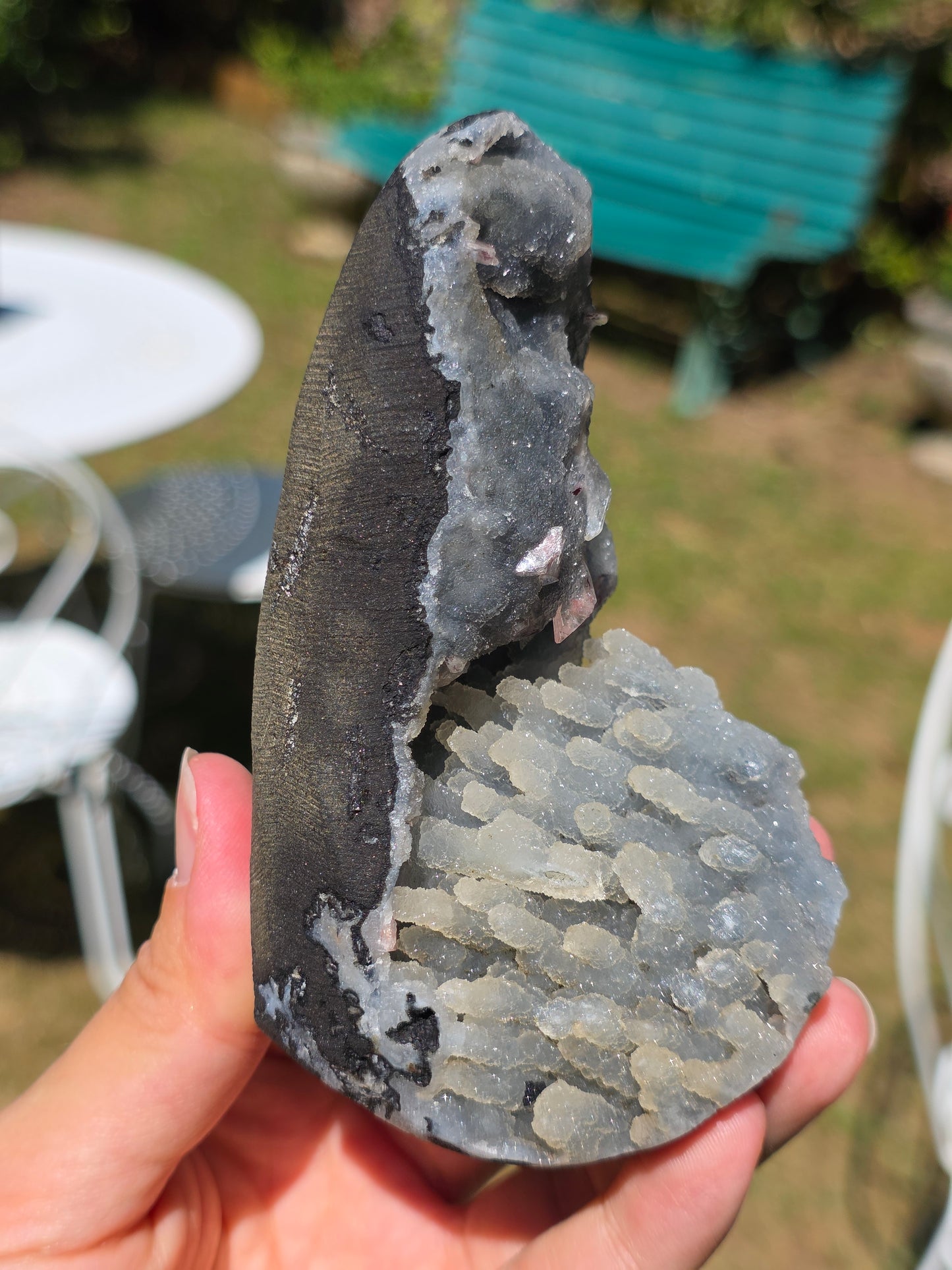 Calcédoine d'Inde avec Stilbite n°52
