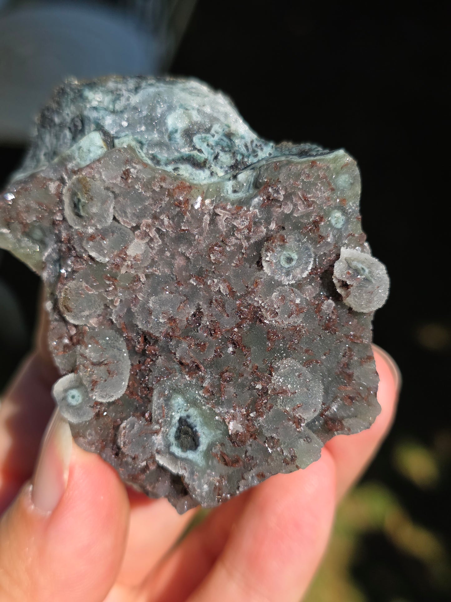 Calcédoine d'Inde avec Heulandite rouge n°56