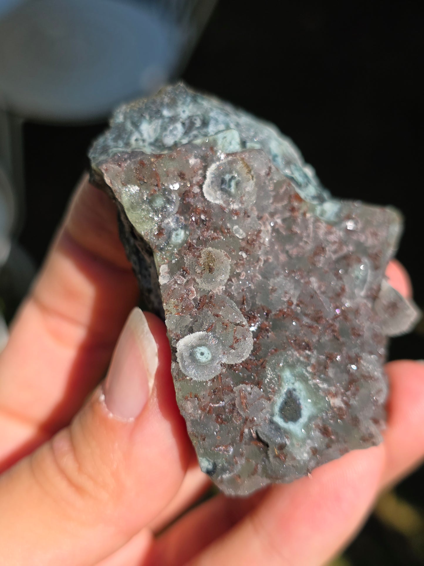 Calcédoine d'Inde avec Heulandite rouge n°56