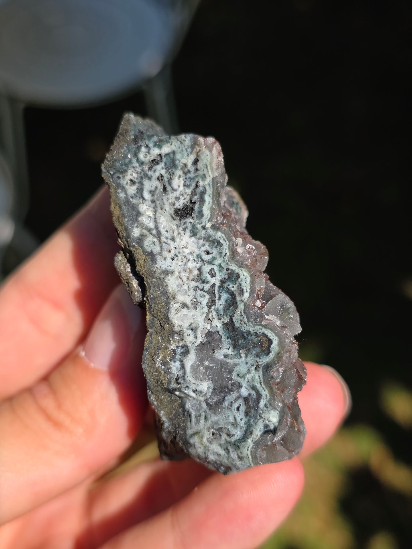 Calcédoine d'Inde avec Heulandite rouge n°56