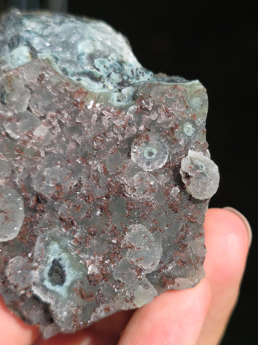 Calcédoine d'Inde avec Heulandite rouge n°56