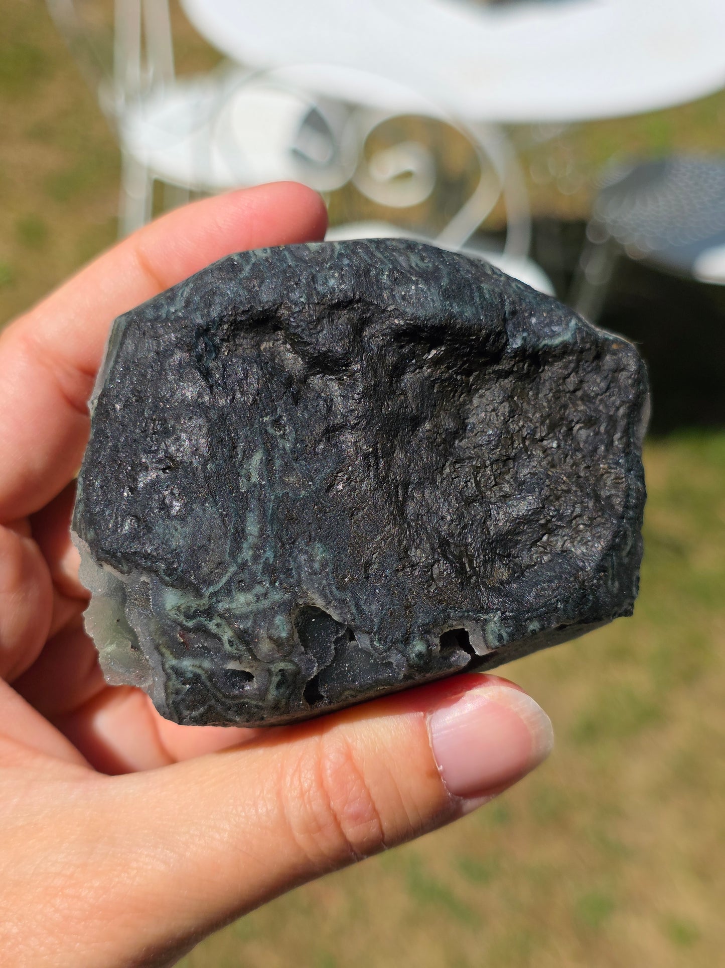 Jolie Calcédoine avec Heulandite rouge d'Inde n°60