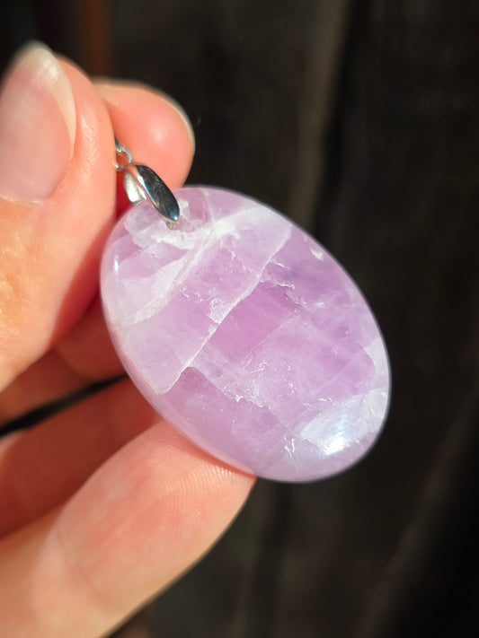 Pendentif Kunzite sur bélière en argent A