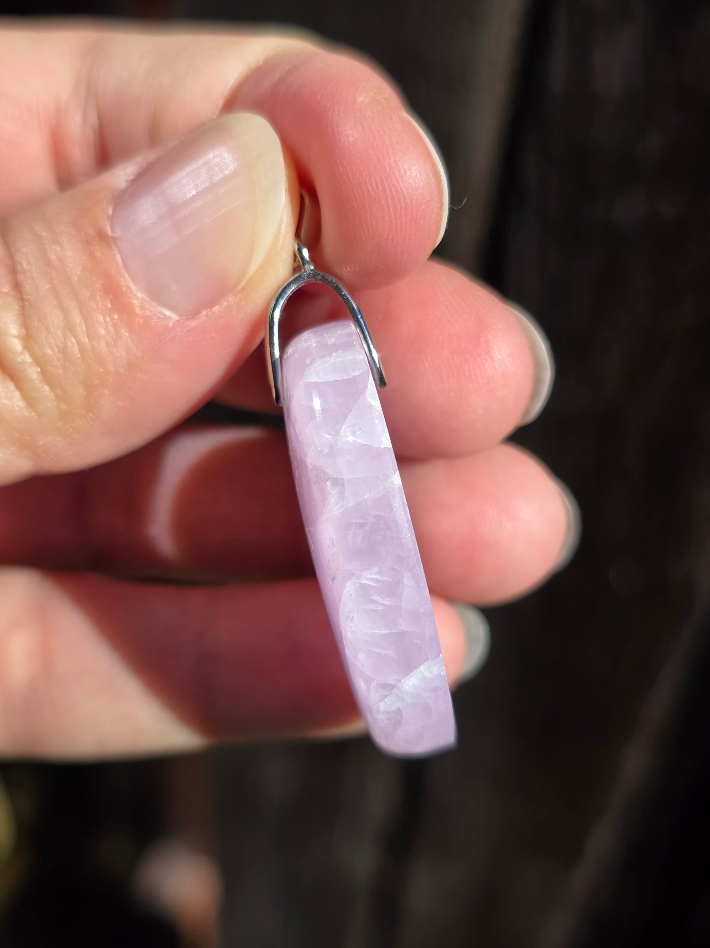 Pendentif Kunzite sur bélière en argent A