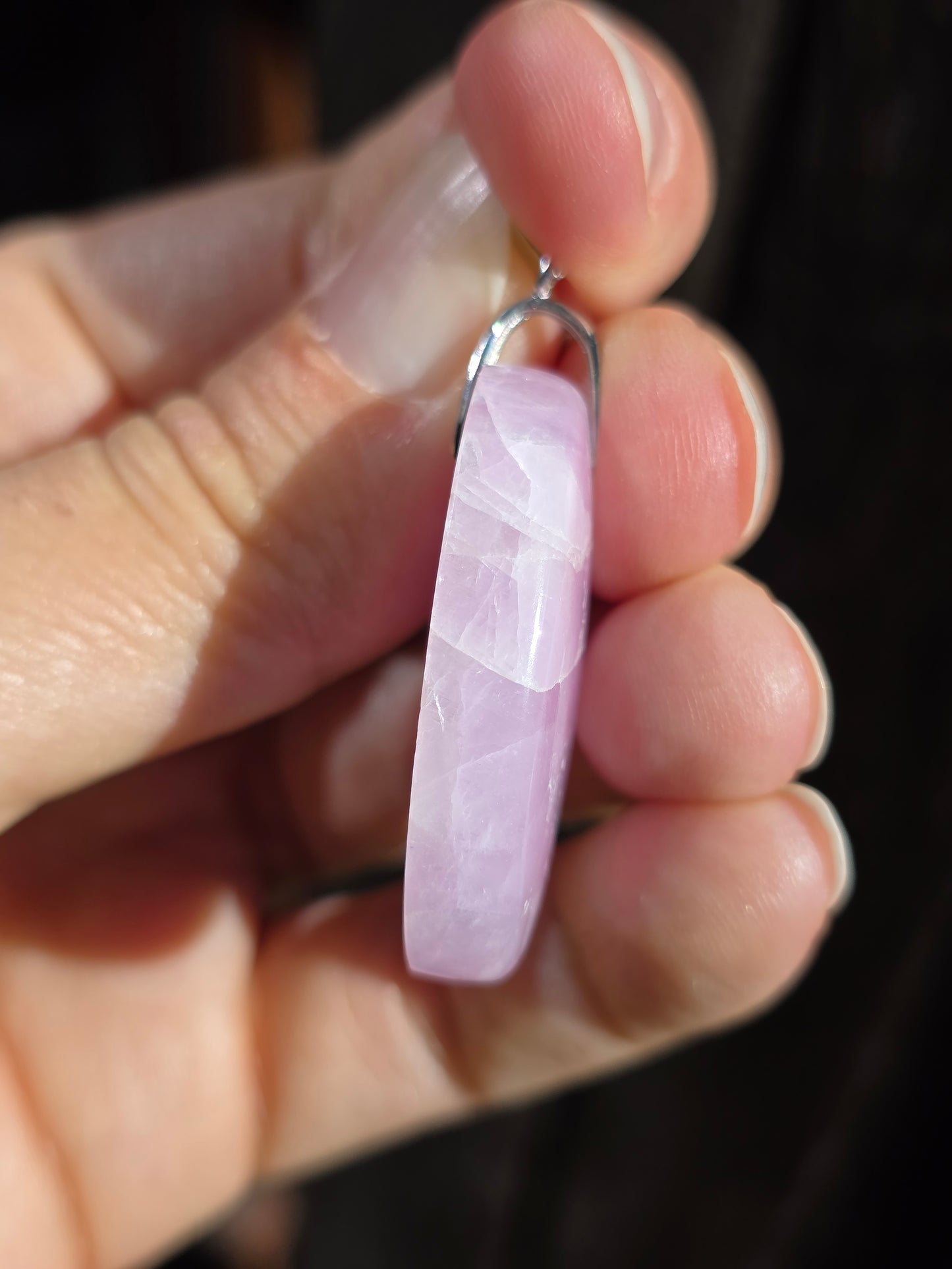 Pendentif Kunzite sur bélière en argent A