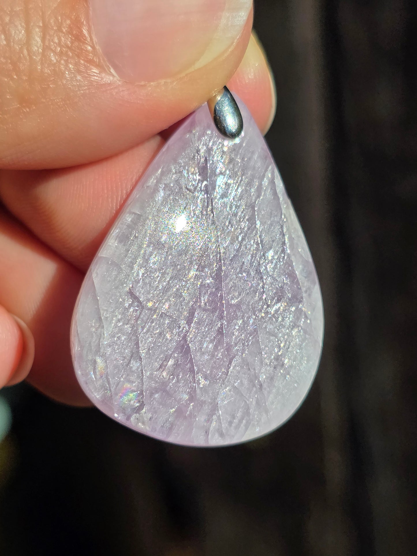 Pendentif Kunzite sur bélière en argent B