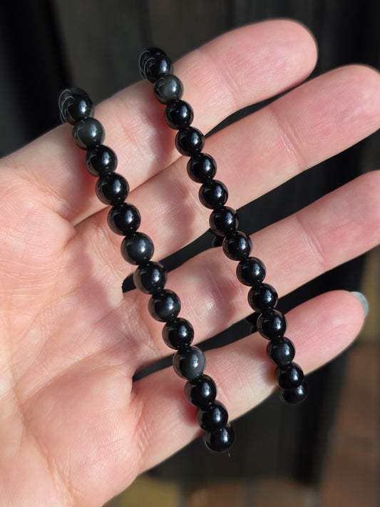 Bracelet Obisidienne oeil céleste