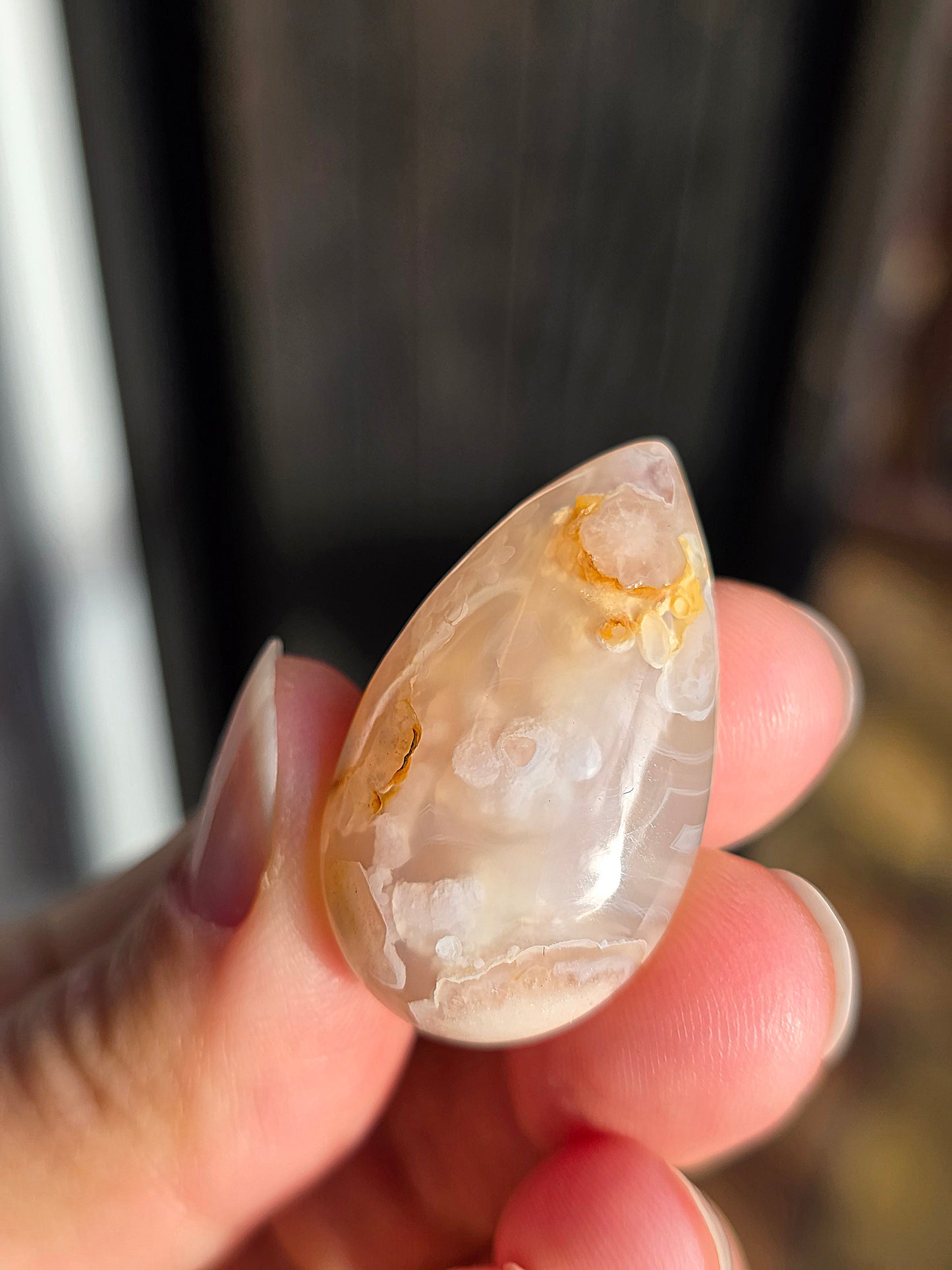Pendentif Agate fleurs de cerisier D