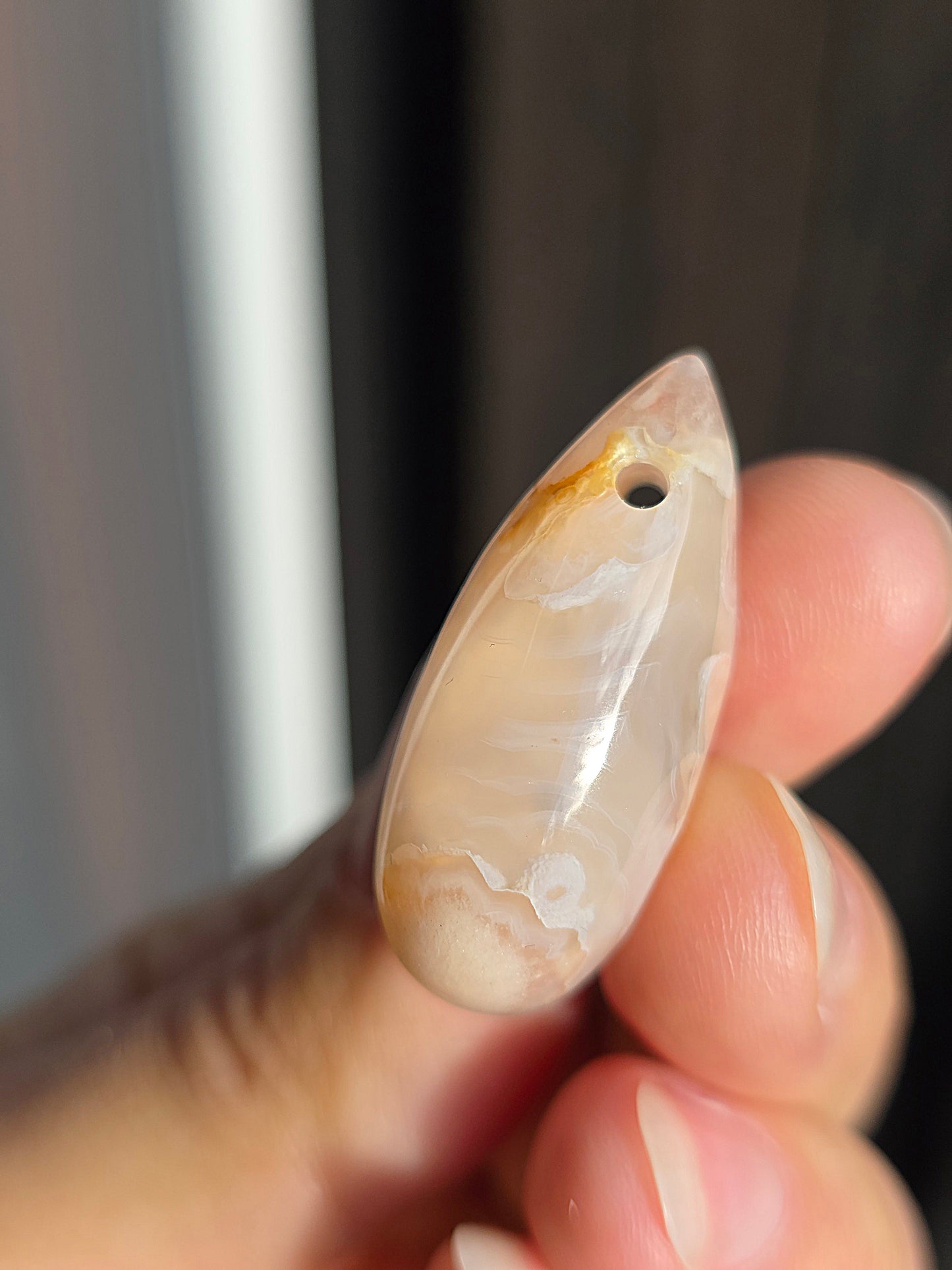 Pendentif Agate fleurs de cerisier D