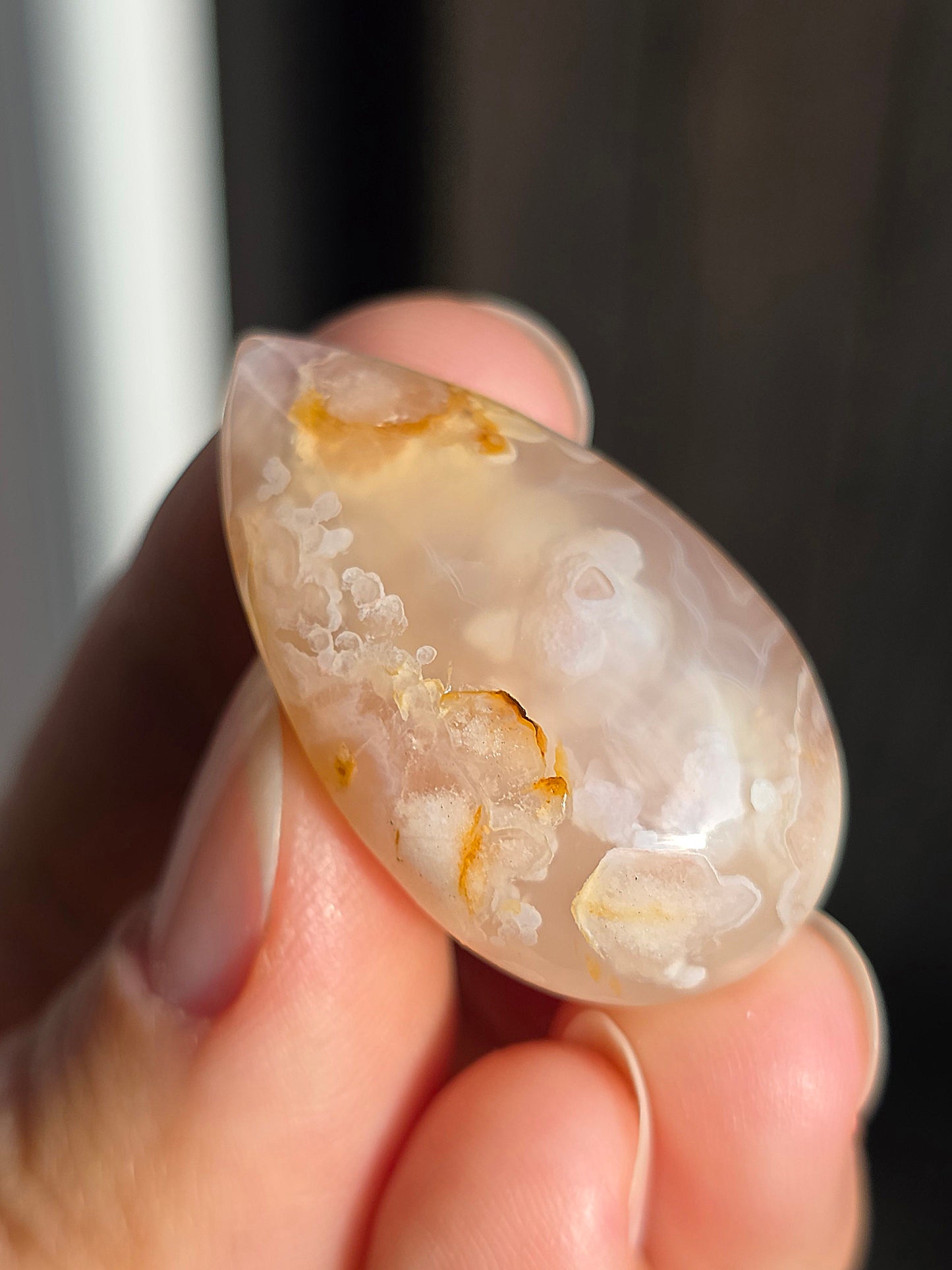 Pendentif Agate fleurs de cerisier D
