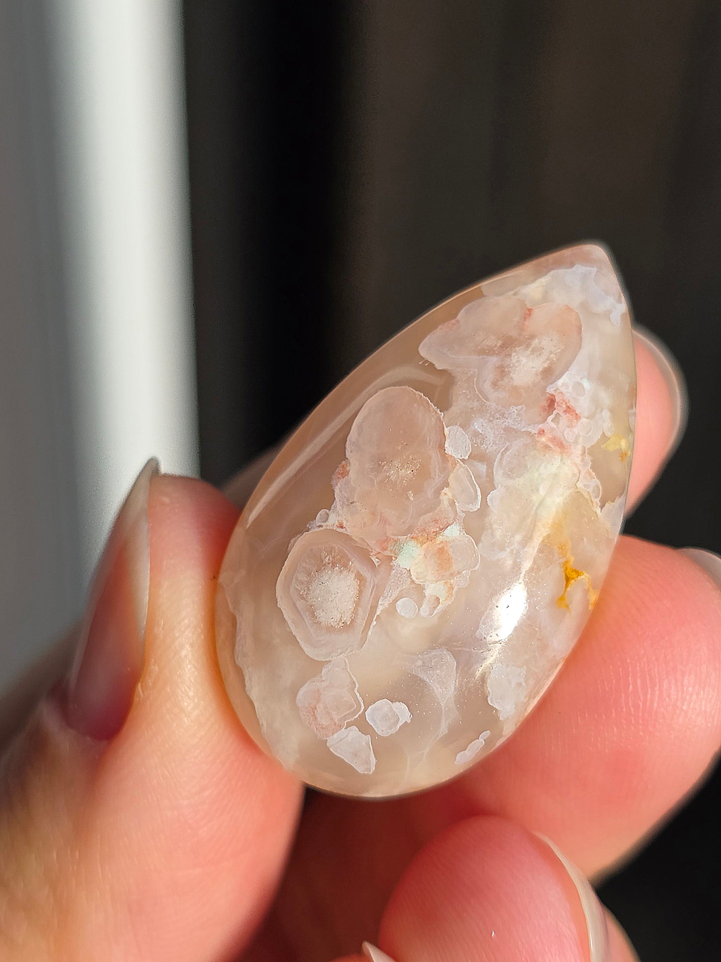 Pendentif Agate fleurs de cerisier D