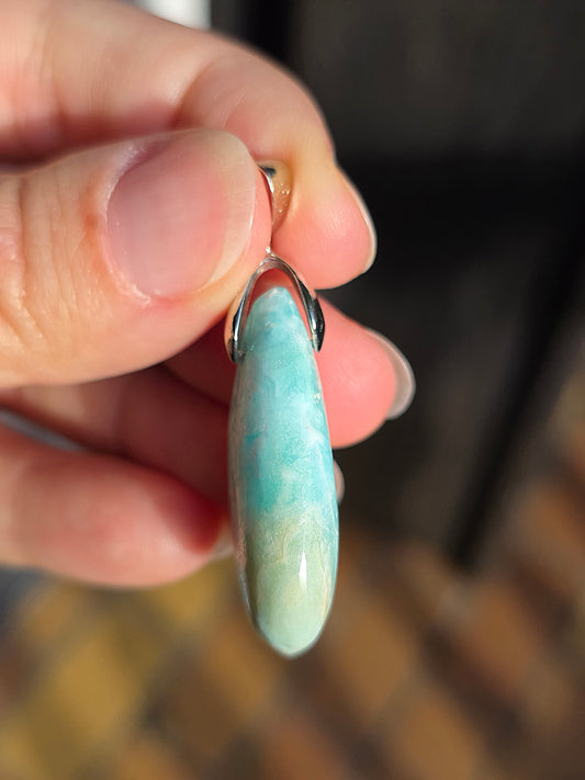 Pendentif Aragonite bleue