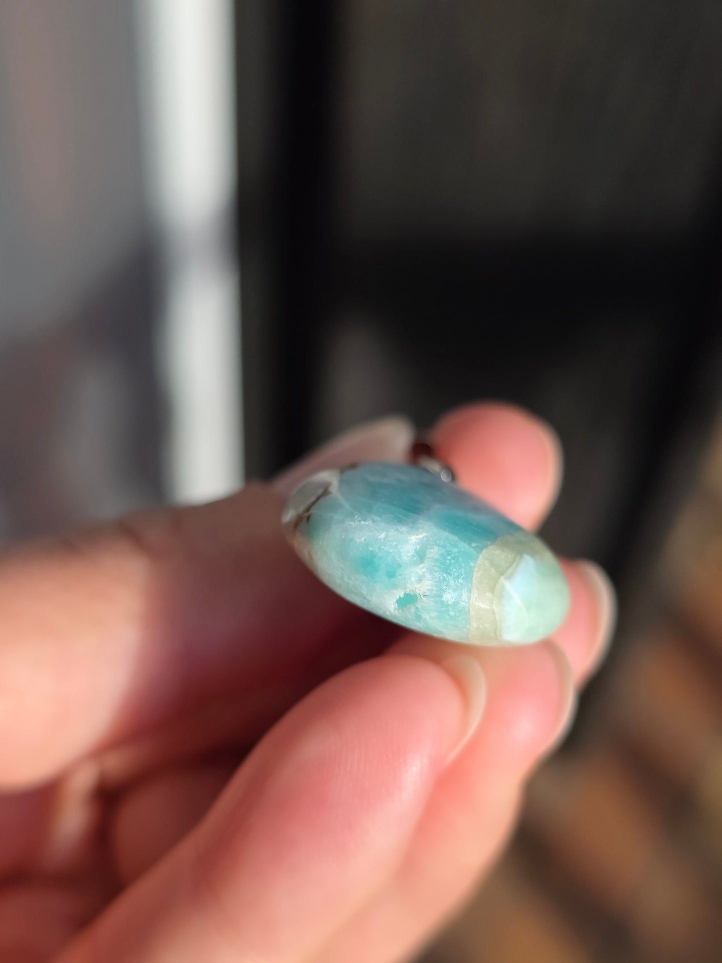 Pendentif Aragonite bleue