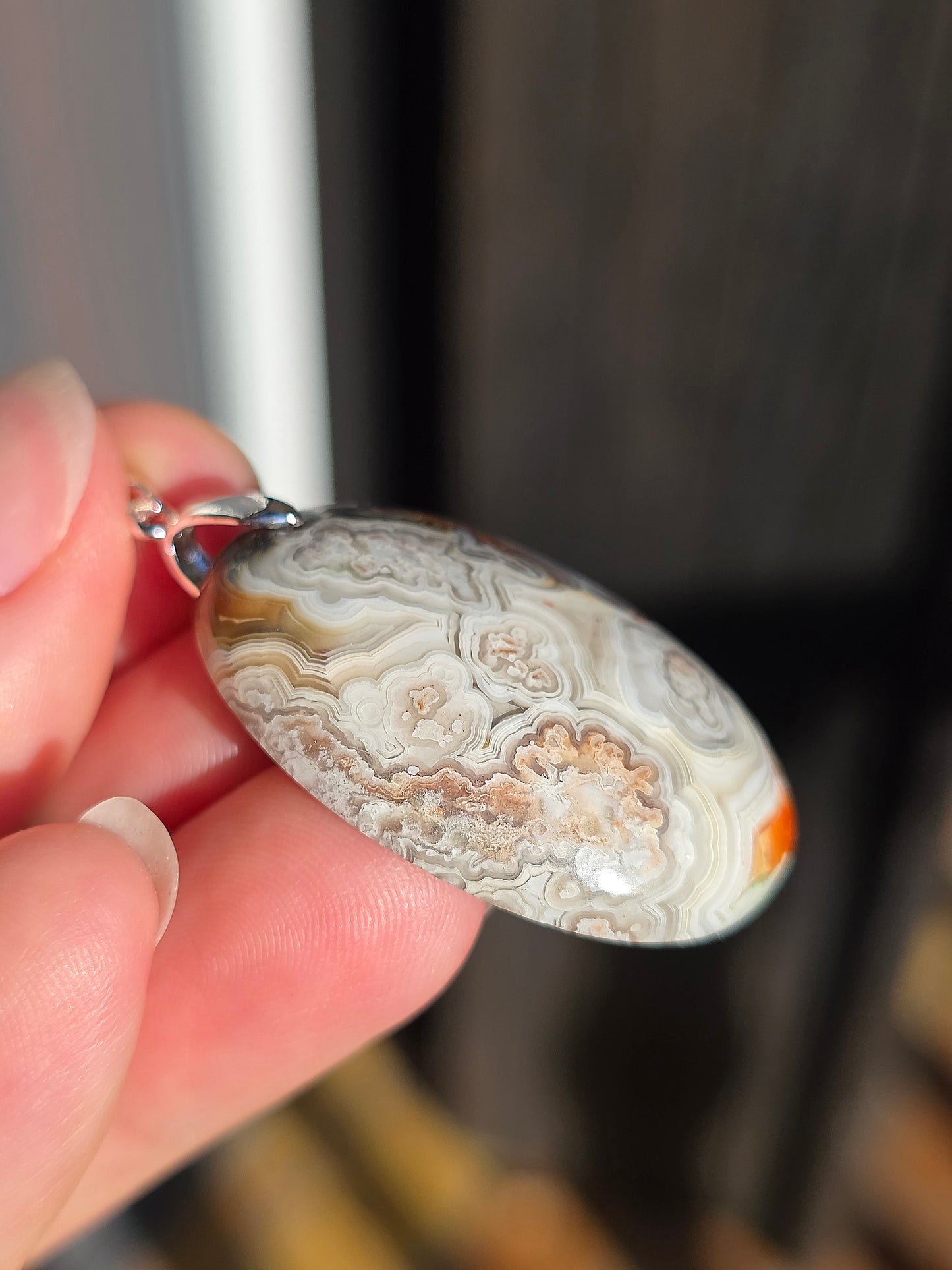 Pendentif Agate crazy Lace rouge