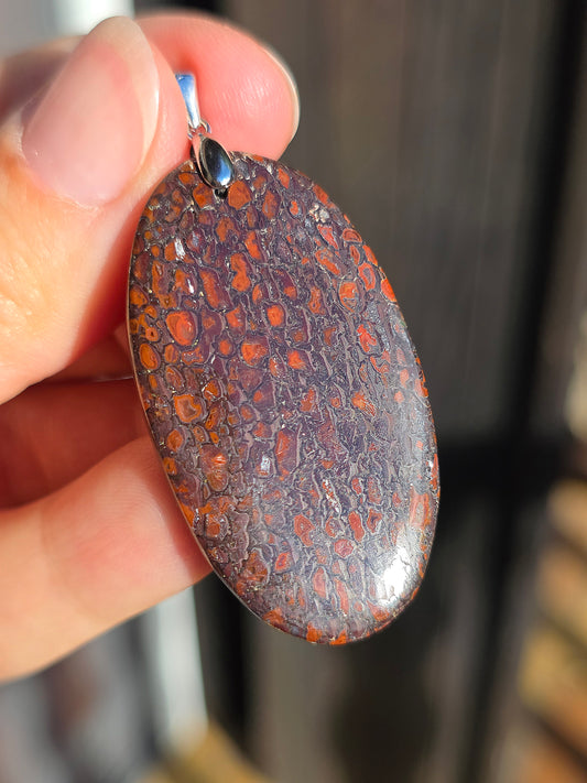 Pendentif en Os de dinosaure du Maroc