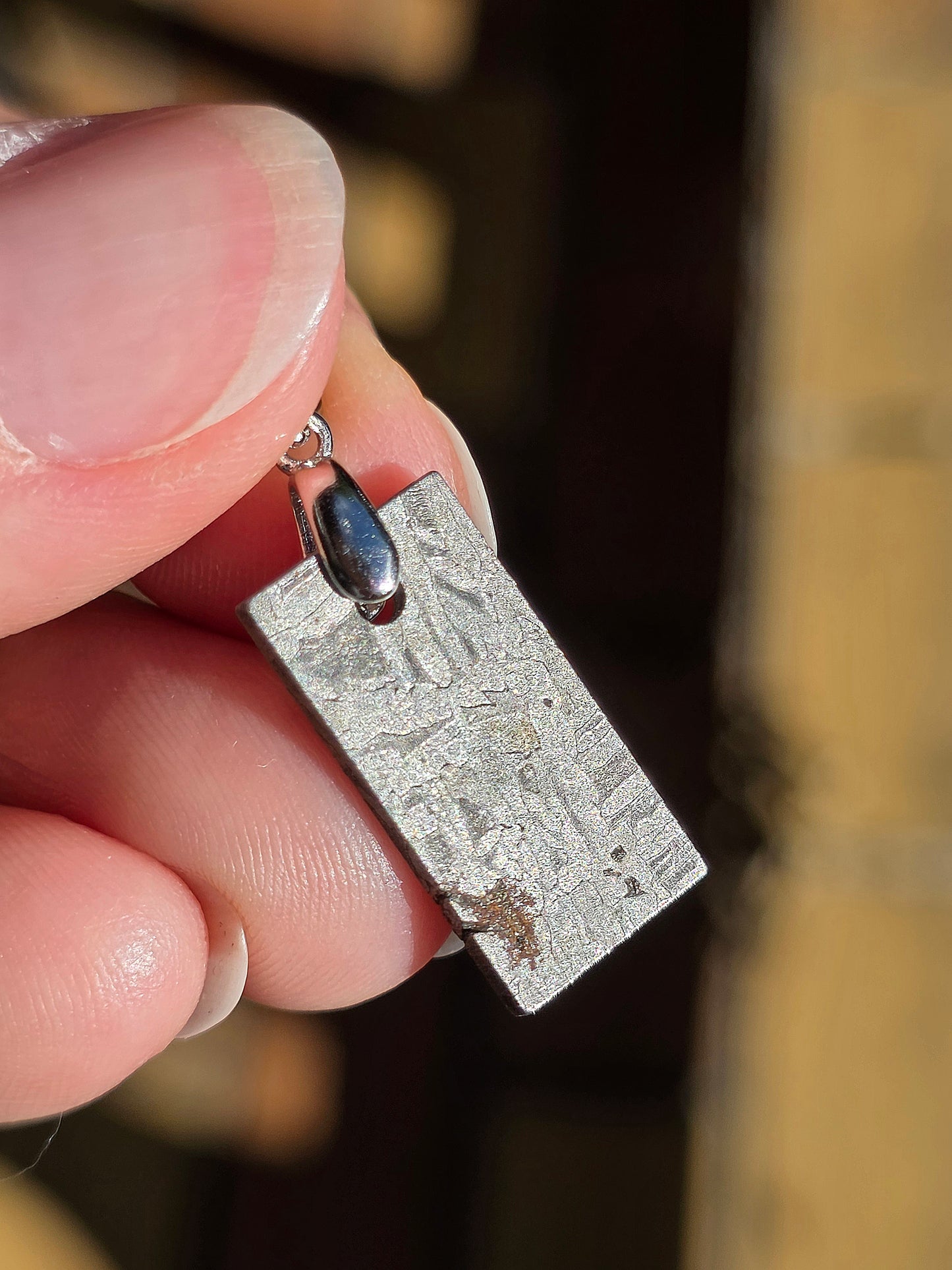Pendentif en Météorite Sidérite M4