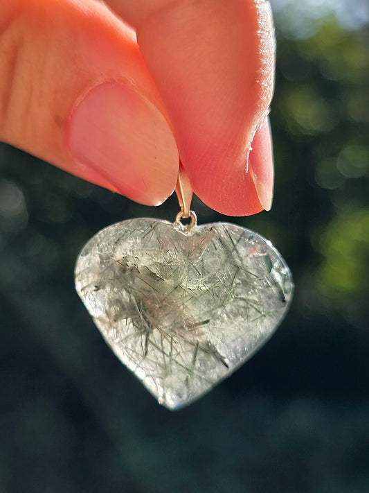 Pendentif cœur Quartz Tourmaline (à choisir)
