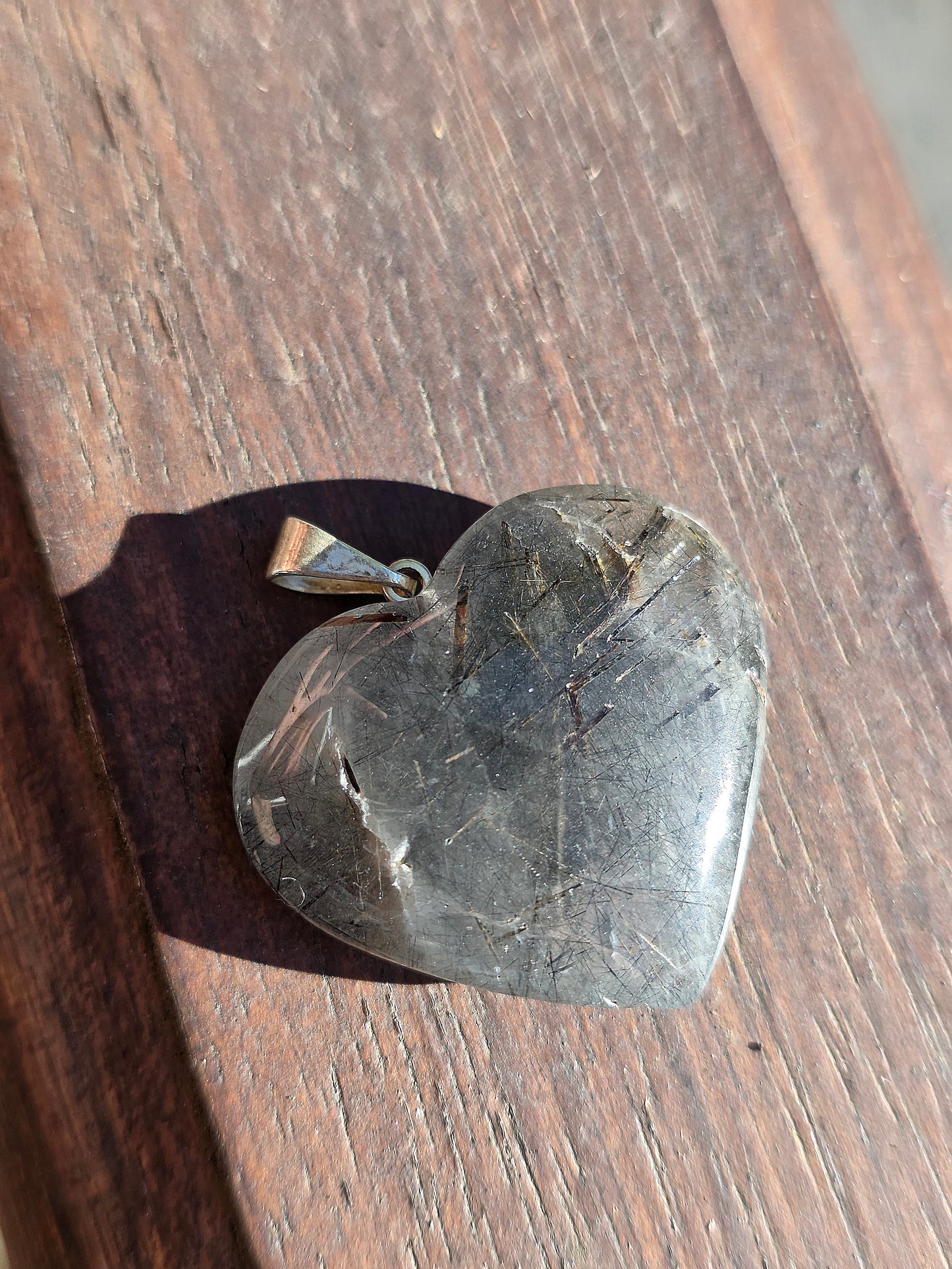 Pendentif cœur Quartz Tourmaline (à choisir)