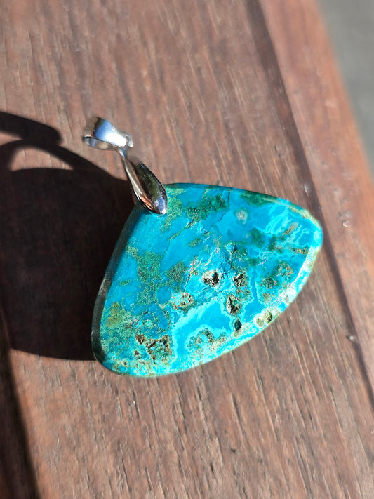 Pendentif Chrysocolle et Malachite