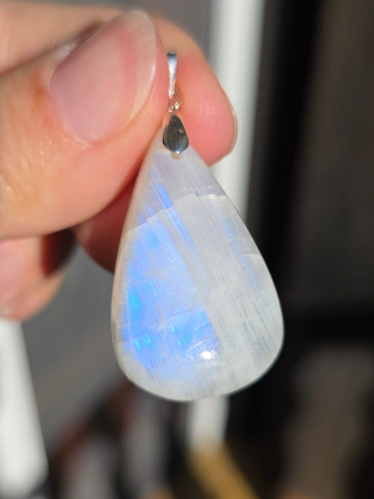 Pendentif Labradorite blanche
