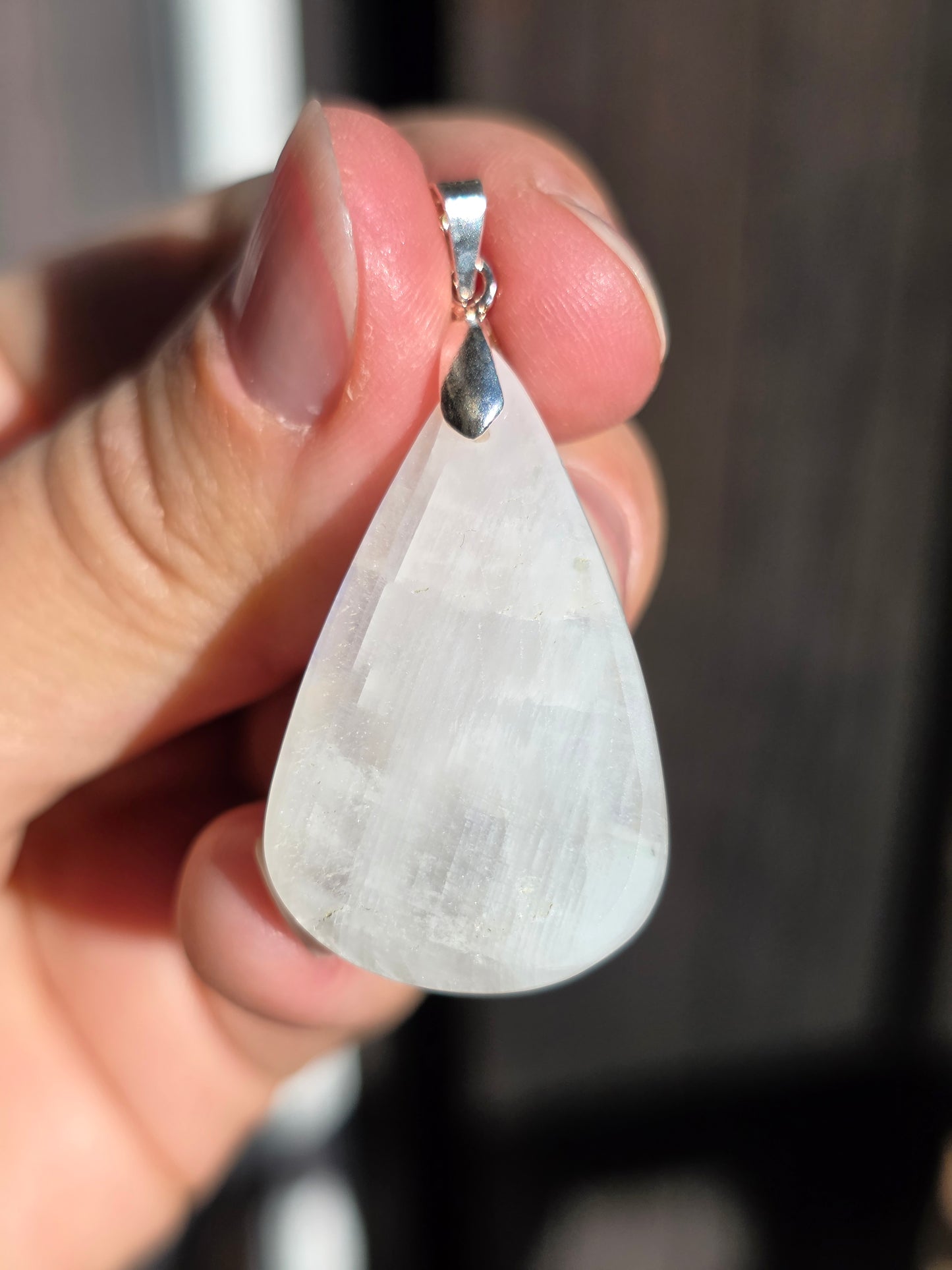Pendentif Labradorite blanche