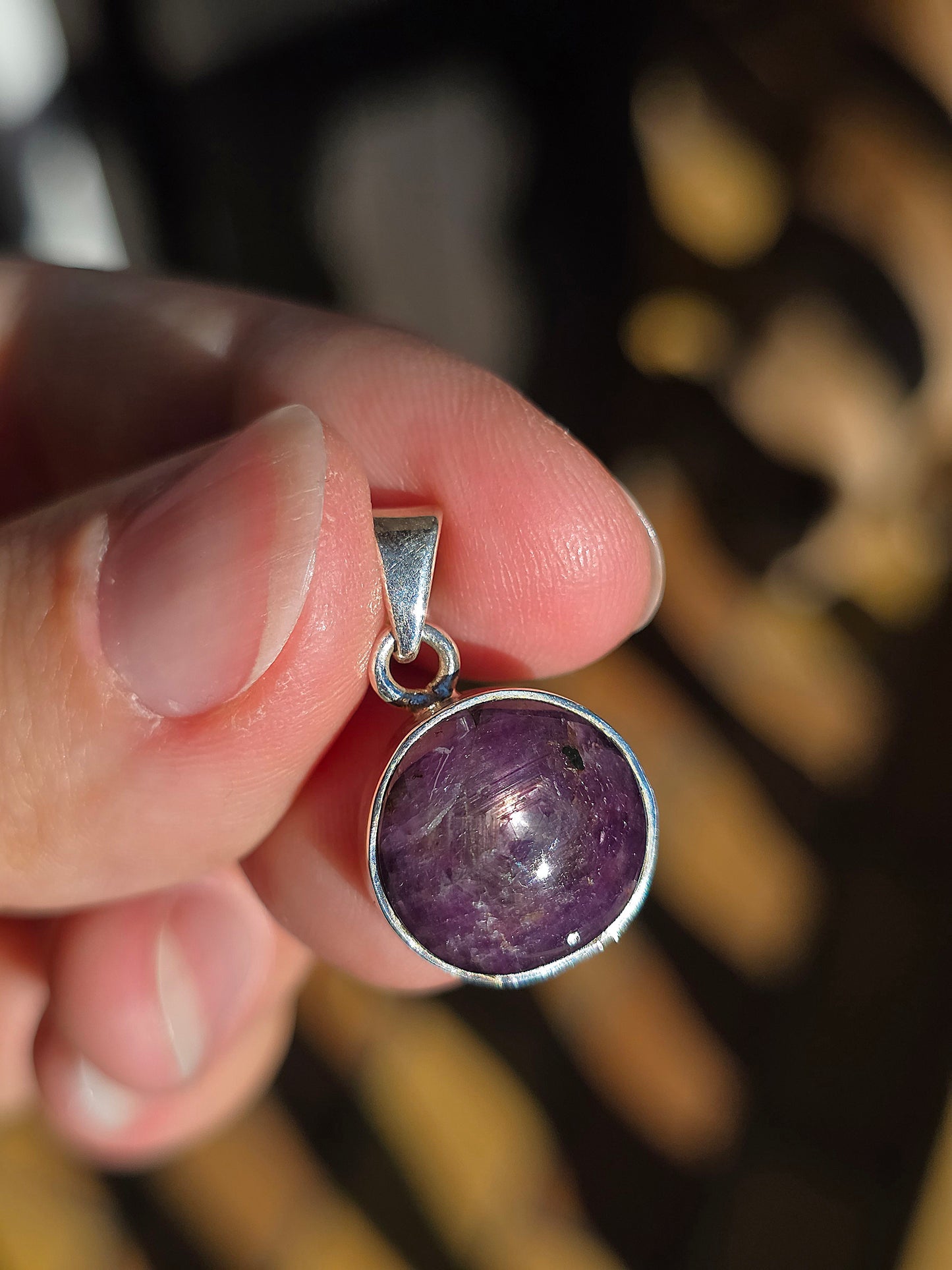 Pendentif Saphir étoilé sur agent 925