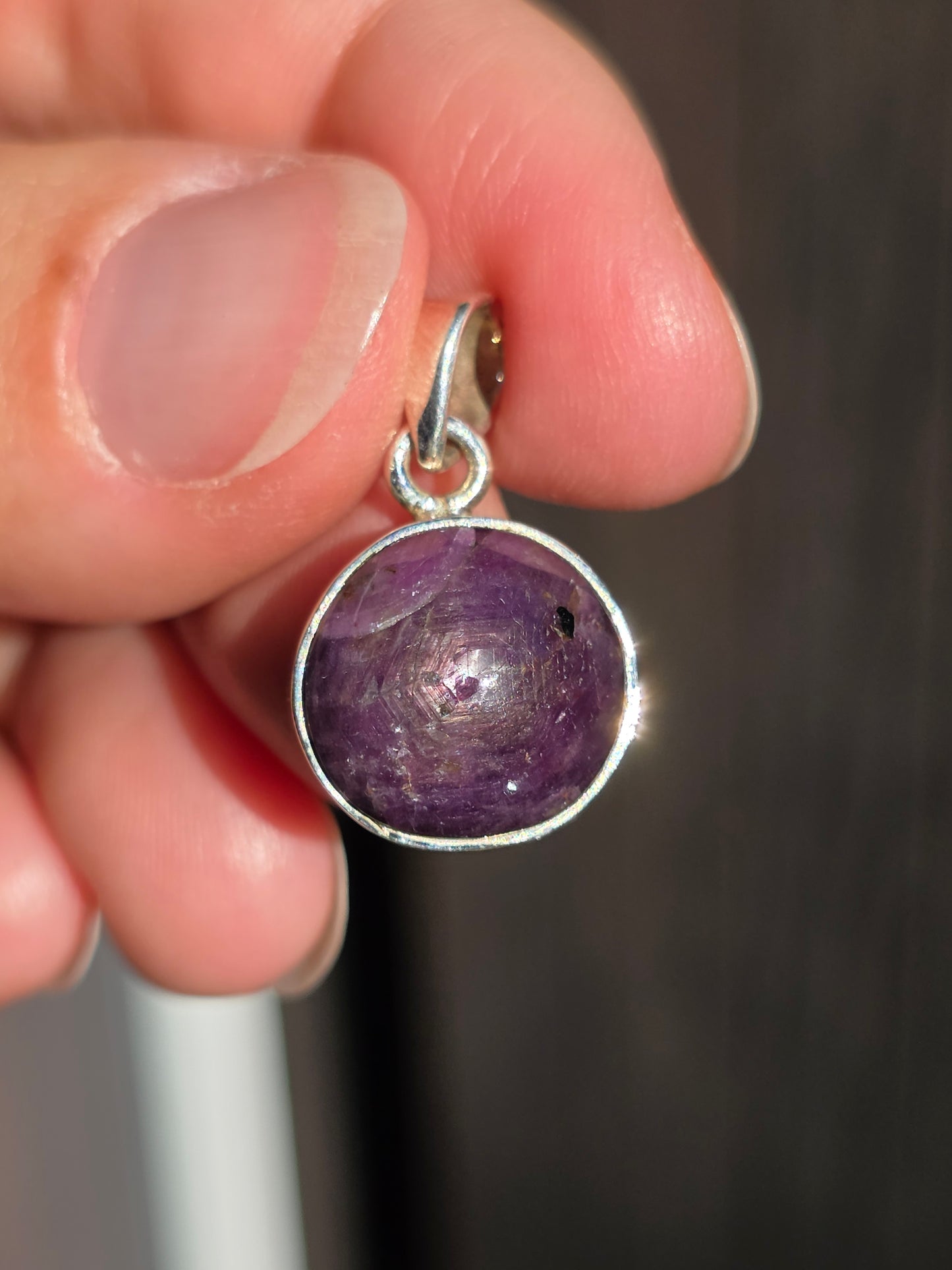 Pendentif Saphir étoilé sur agent 925
