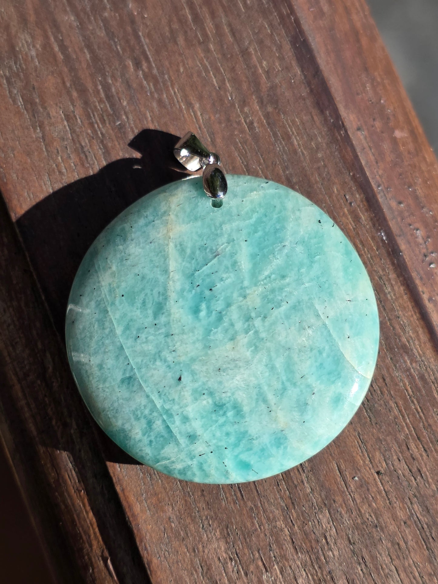 Pendentif rond en Amazonite