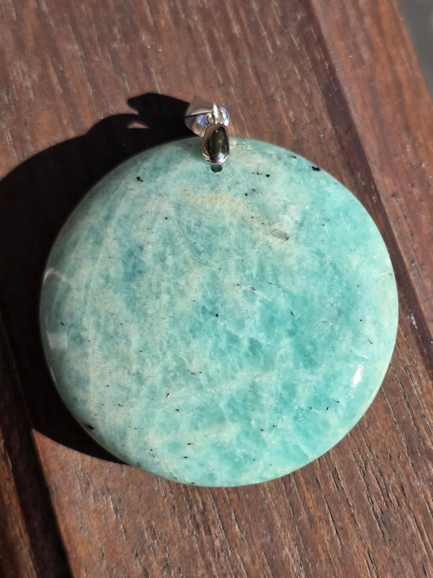Pendentif rond en Amazonite