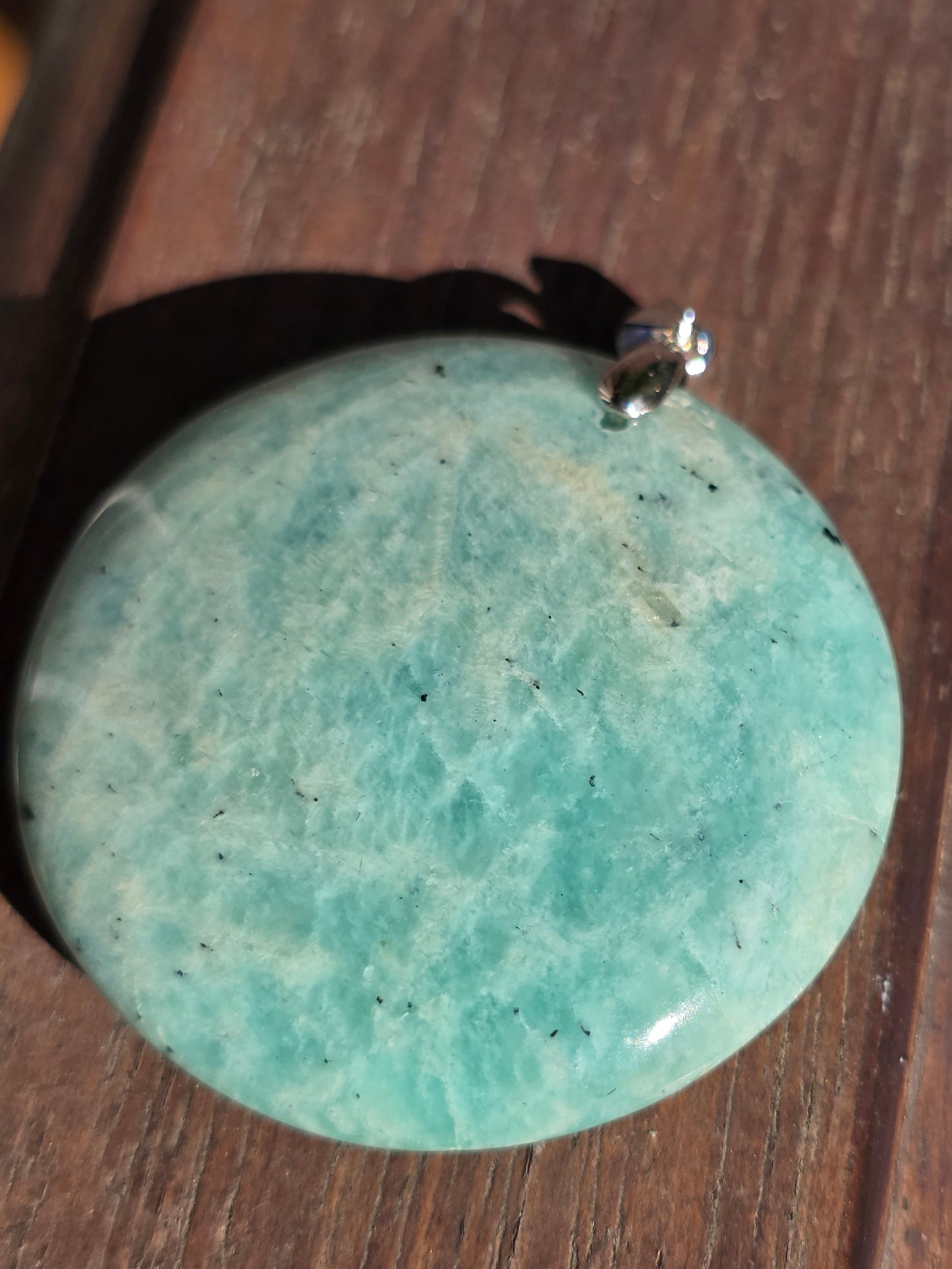 Pendentif rond en Amazonite