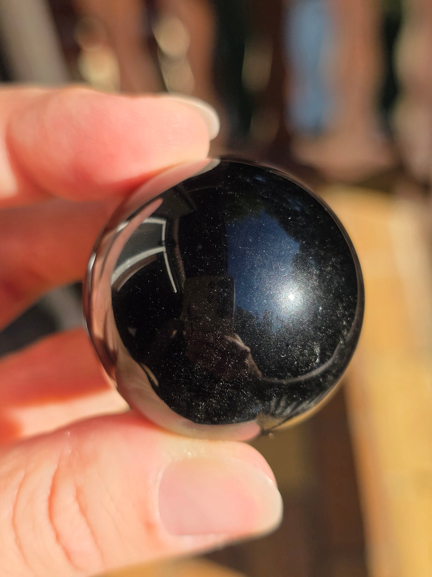 Sphère Obsidienne argentée