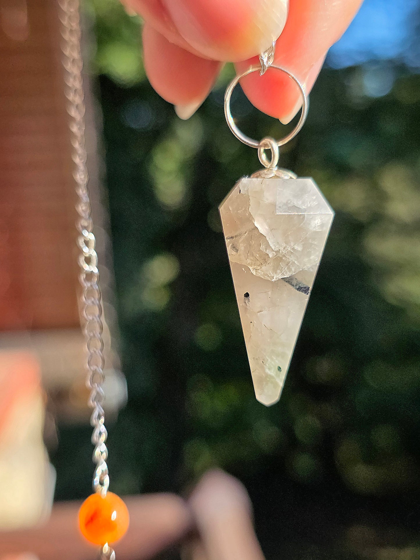 Pendule quartz tourmaline