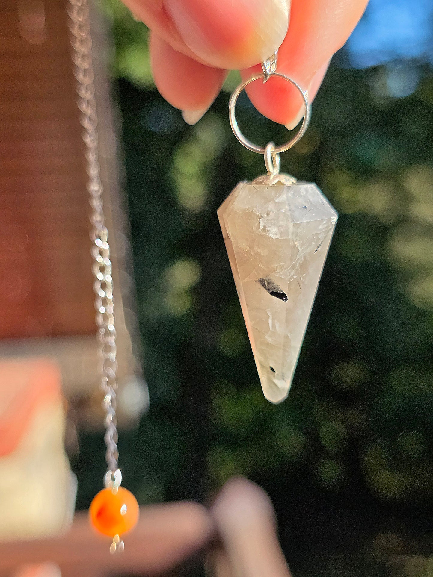 Pendule quartz tourmaline