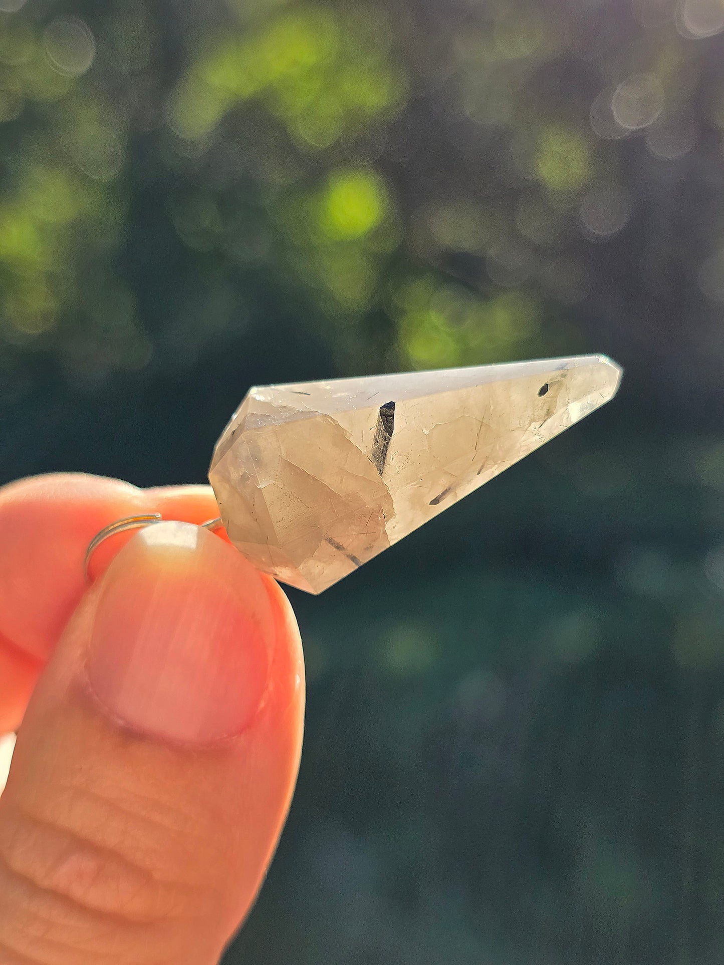 Pendule quartz tourmaline