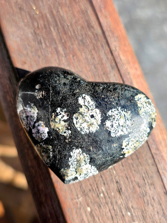 Cœur Obsidienne flocons de neige n°1