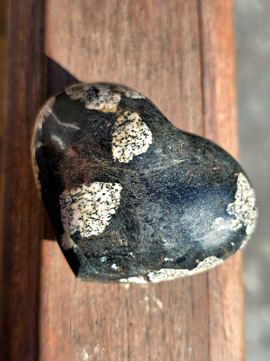 Cœur Obsidienne flocons de neige n°3