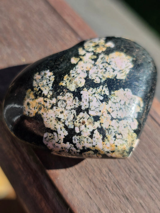 Cœur Obsidienne flocons de neige n°5