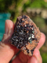Grenat Hessonite en provenance d'Italie avec inclusions de Pyrite et de Clinochlore.