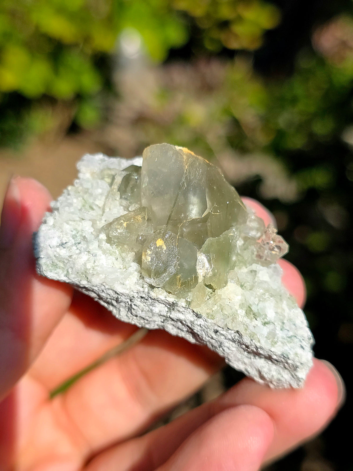 Quartz vert et Asbeste (Bissolyte) d'Arrens