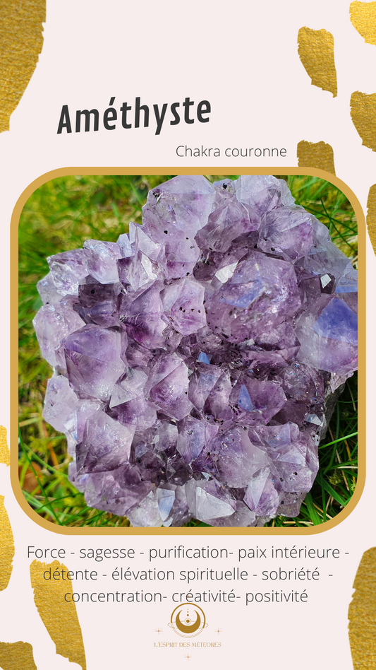 Pendentif Améthyste sur bélière en argent