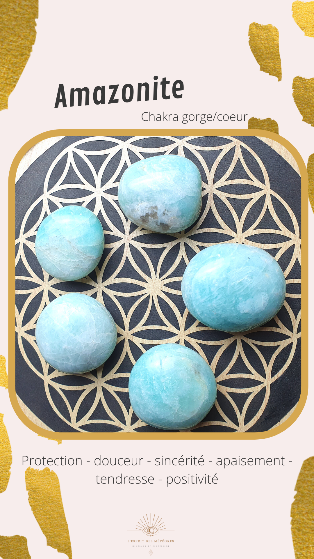 Pendentif Lune en Amazonite