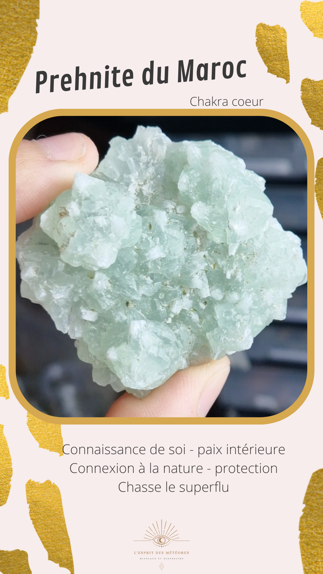 Géode de Prehnite sur Calcédoine noire AC17