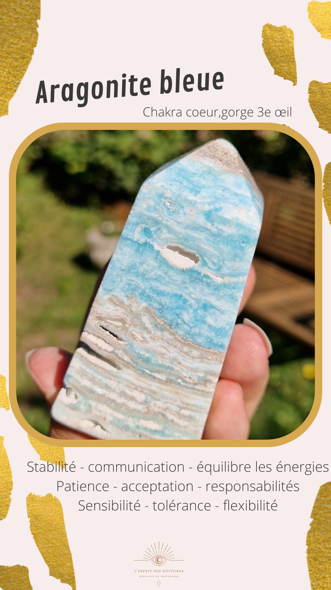 Sphère Aragonite bleue