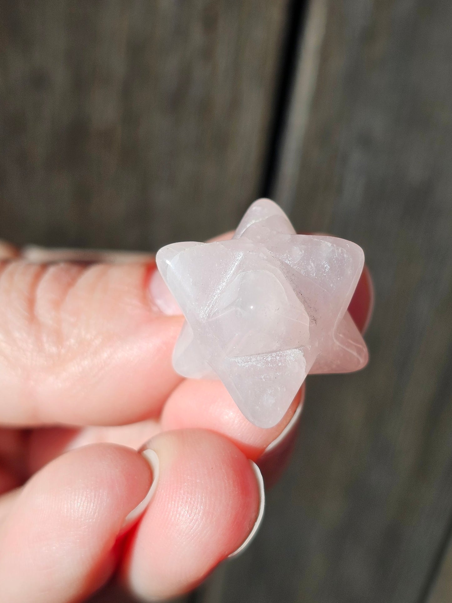 Pendentif merkaba en quartz rose