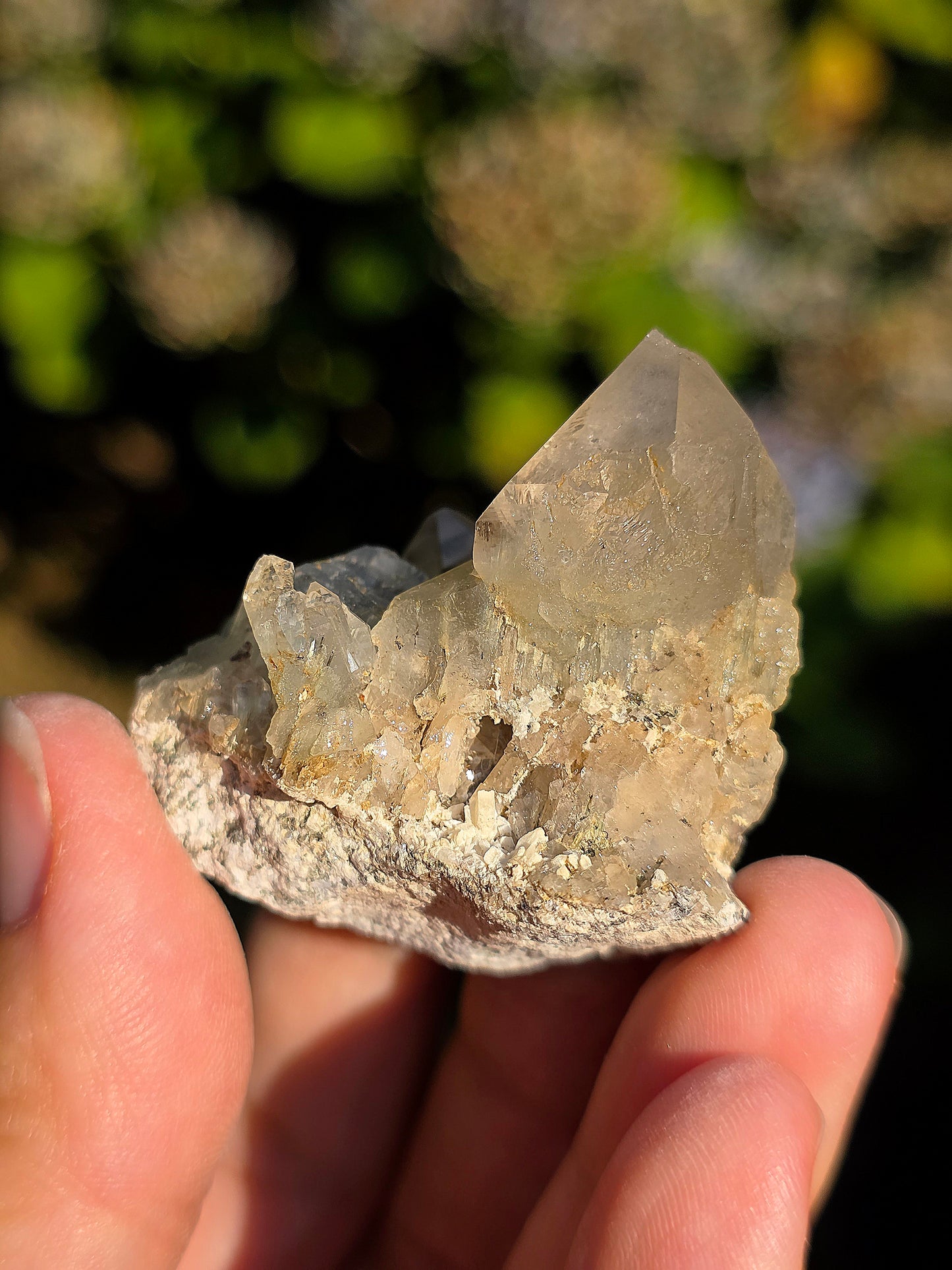 Quartz des Pyrénées avec Byssolite