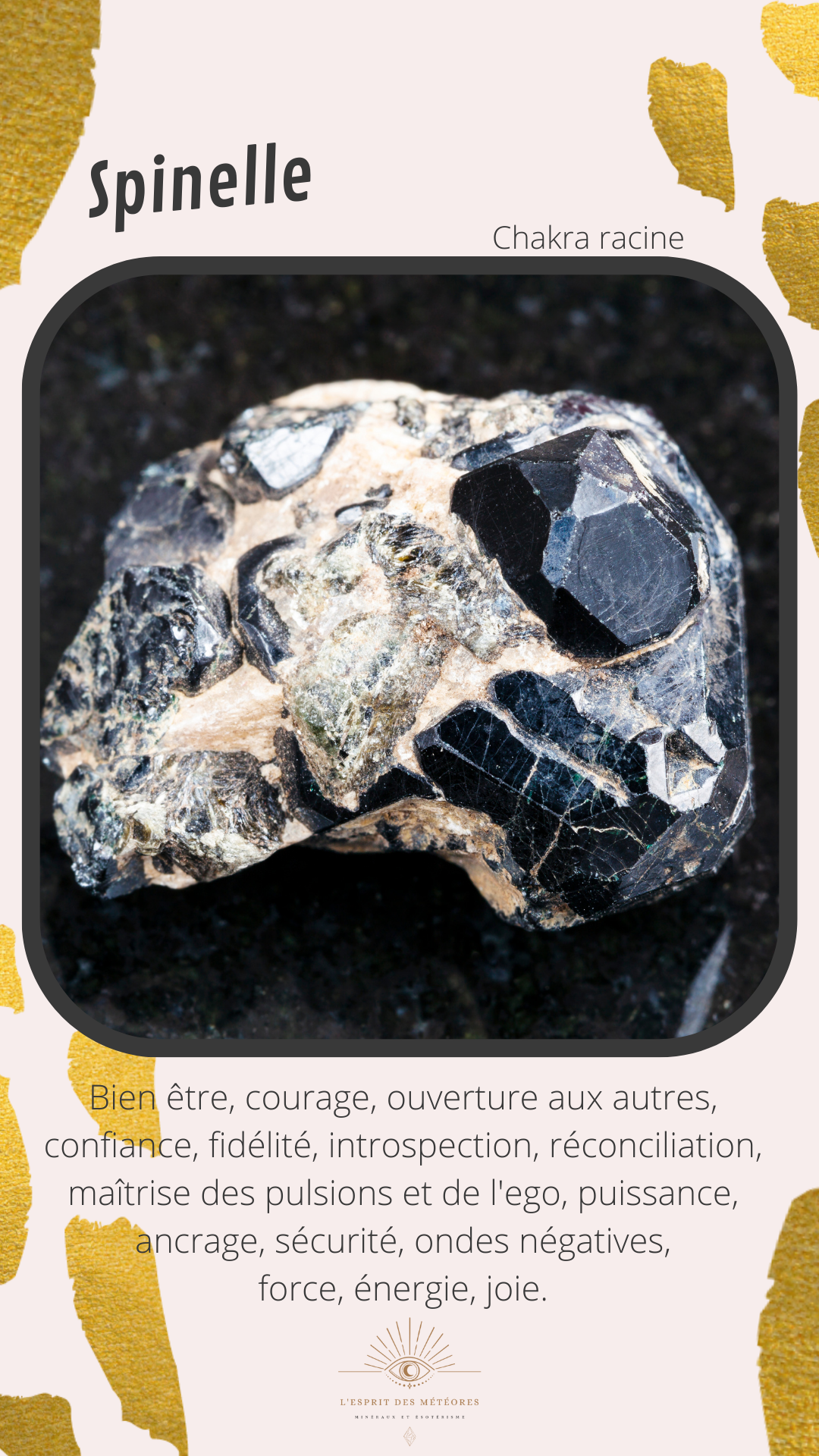 Pendentif Spinelle bleue/violette sur calcite n°7