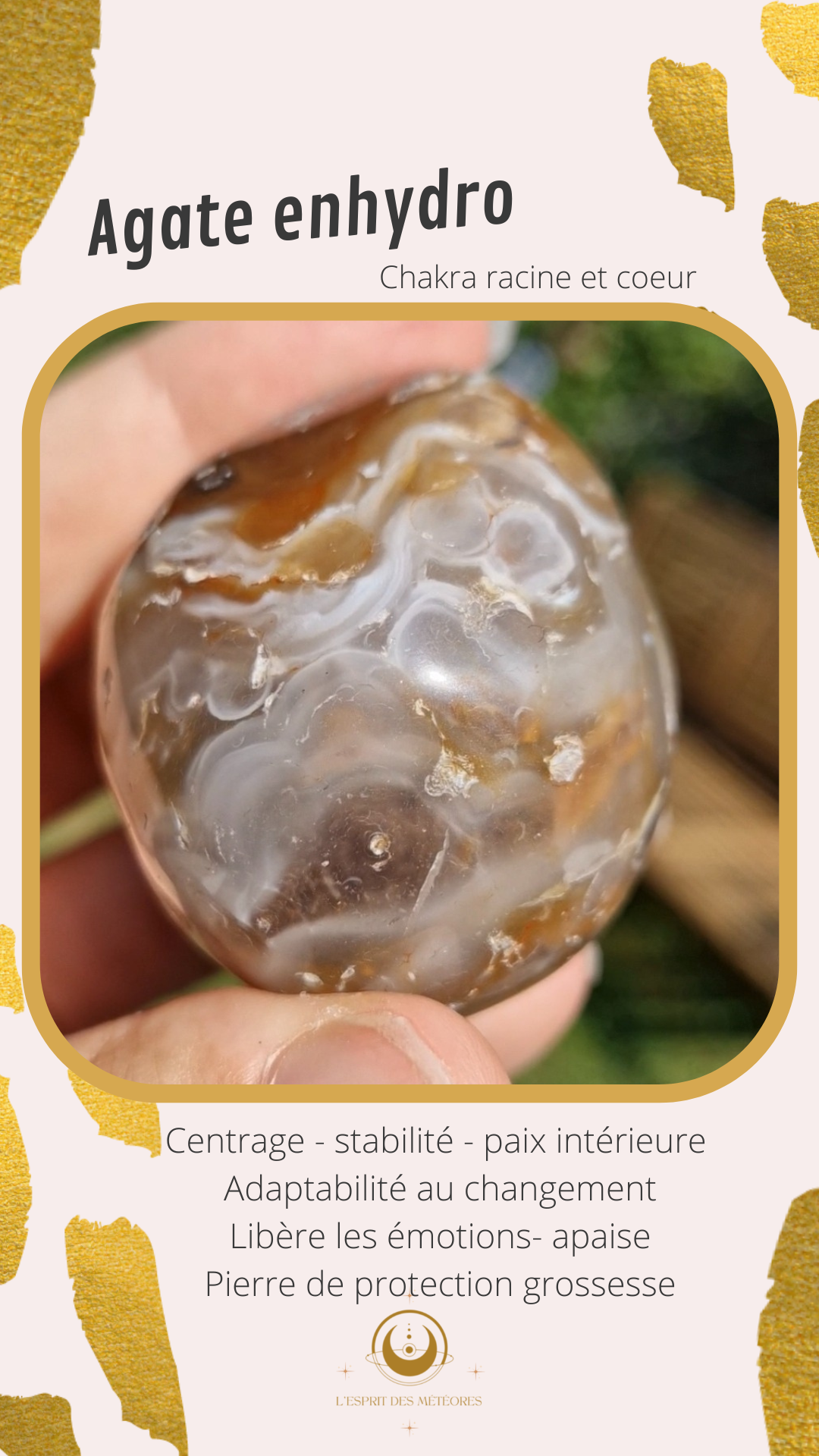 Agate eau (enhydre) n°1