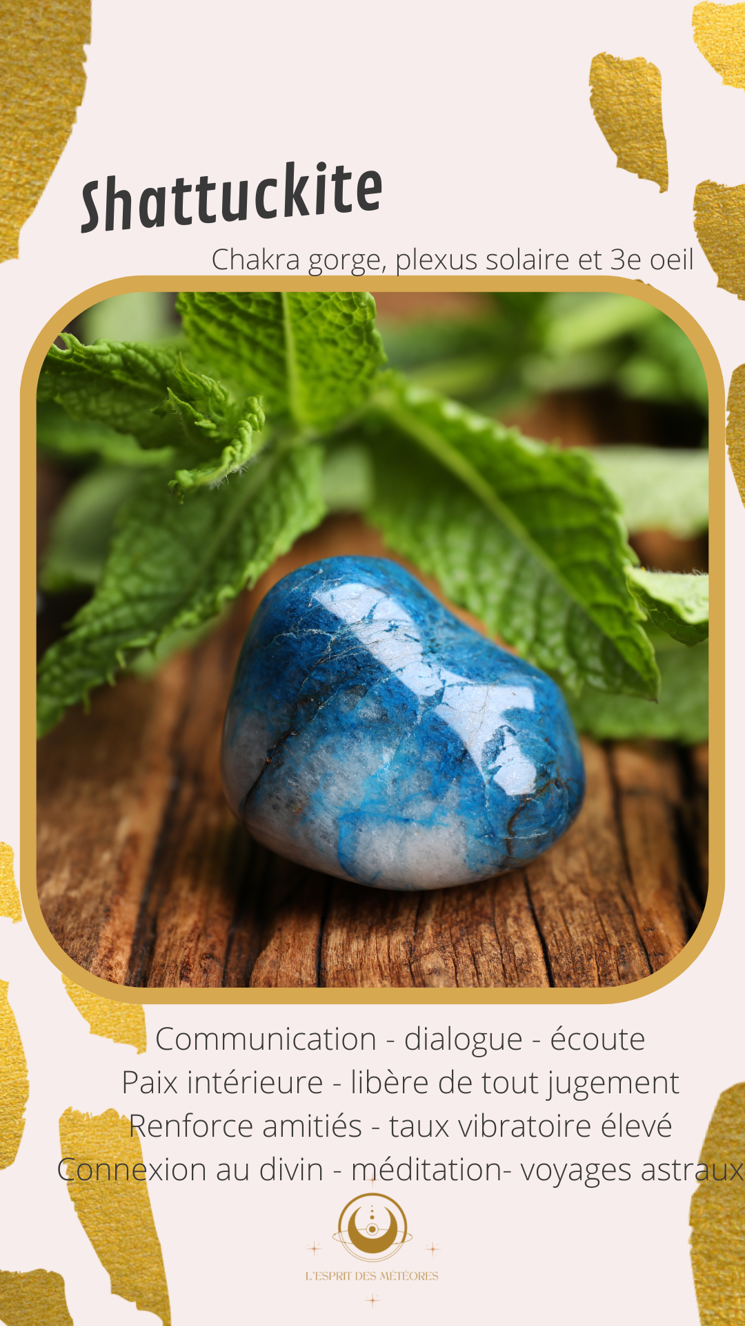 Pierre roulée Chrysocolle et Shattuckite