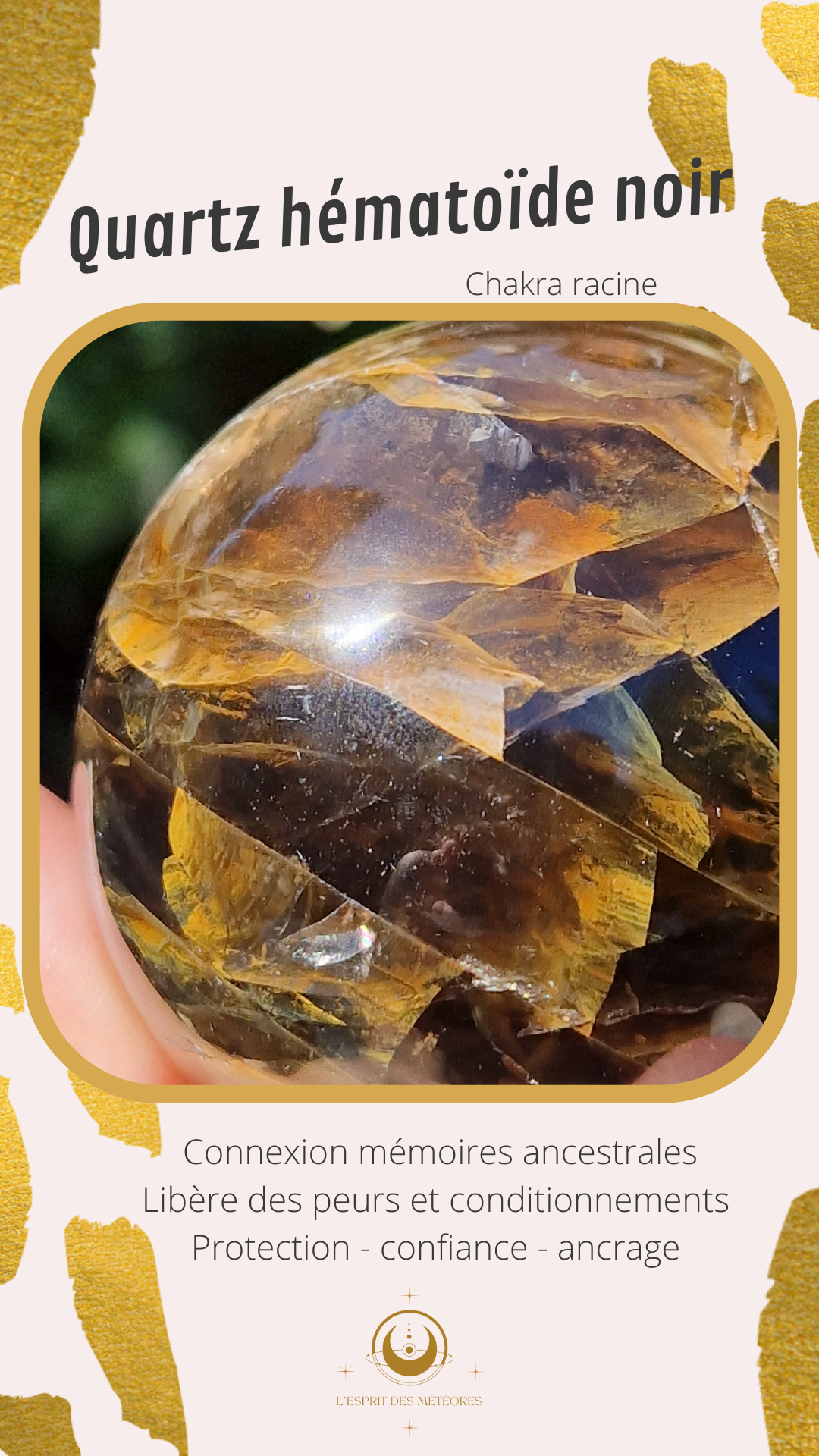 Oeuf Quartz hématoïde noir (à choisir)